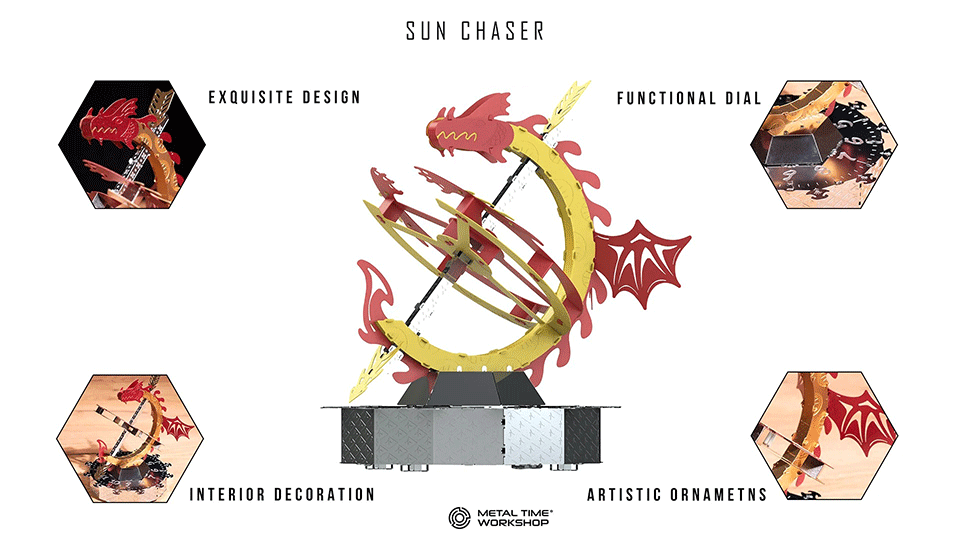 Metal Time Sun Chaser Dragon Stand Clock MT025 характеристики
