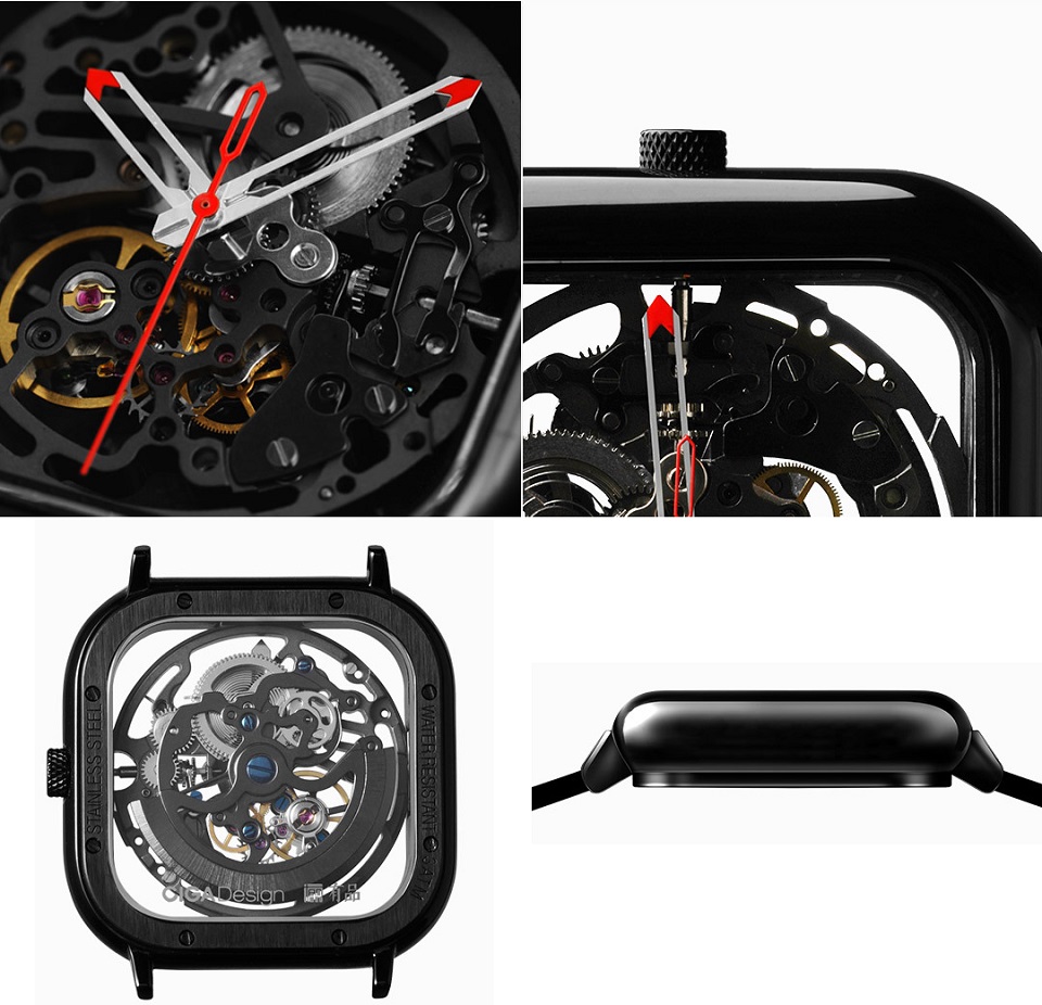 Годинники GIGA Design full hollow mechanical watches елементи механізму