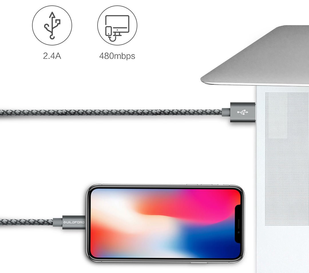 Кабель Guildford  Lightening MFI Certified Apple Data Cable