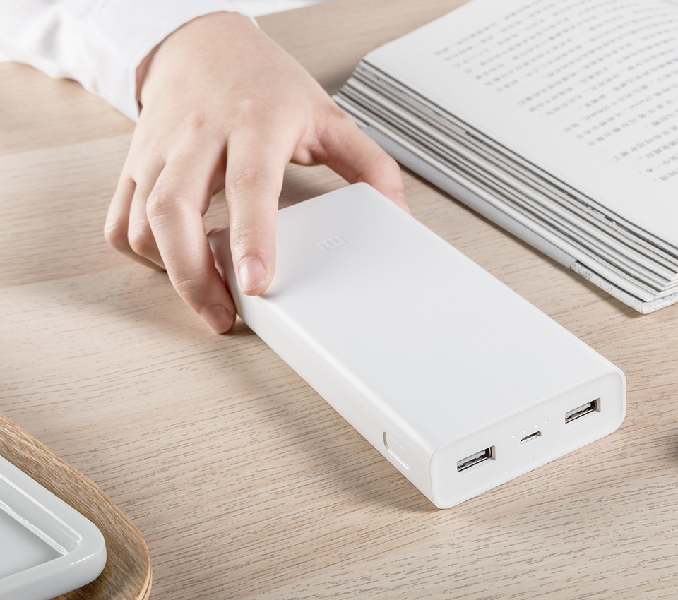 Універсальна батарея Xiaomi Mi power bank 2C 20000mAh White ORIGINAL витончений дизайн
