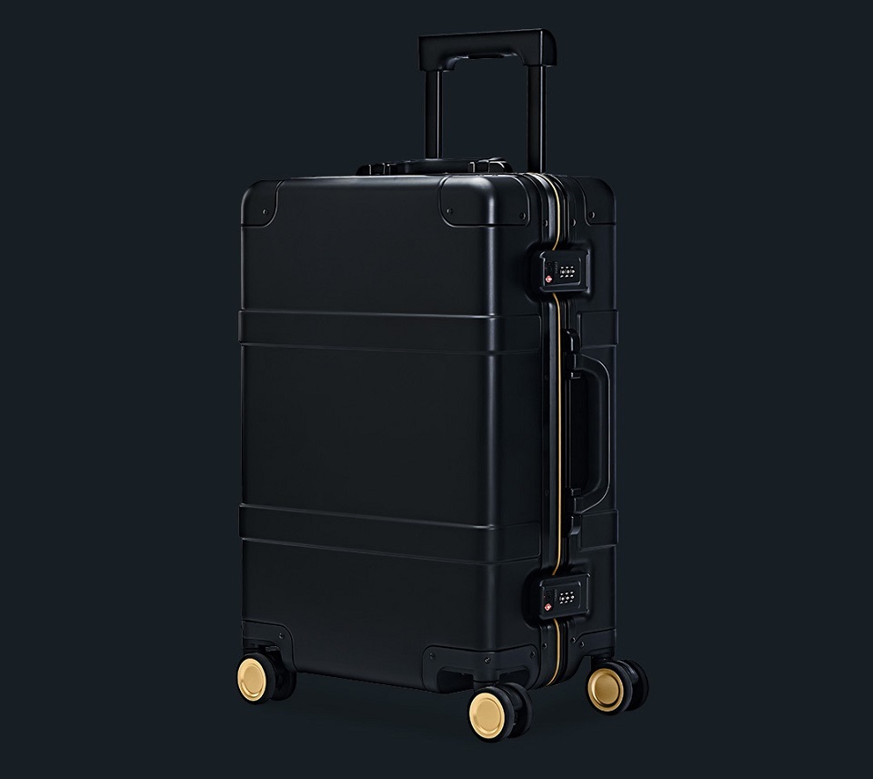 Валіза RunMi 90 Points Smart Metal Suitcase Fingerprint Unlock Black 20" крупним планом
