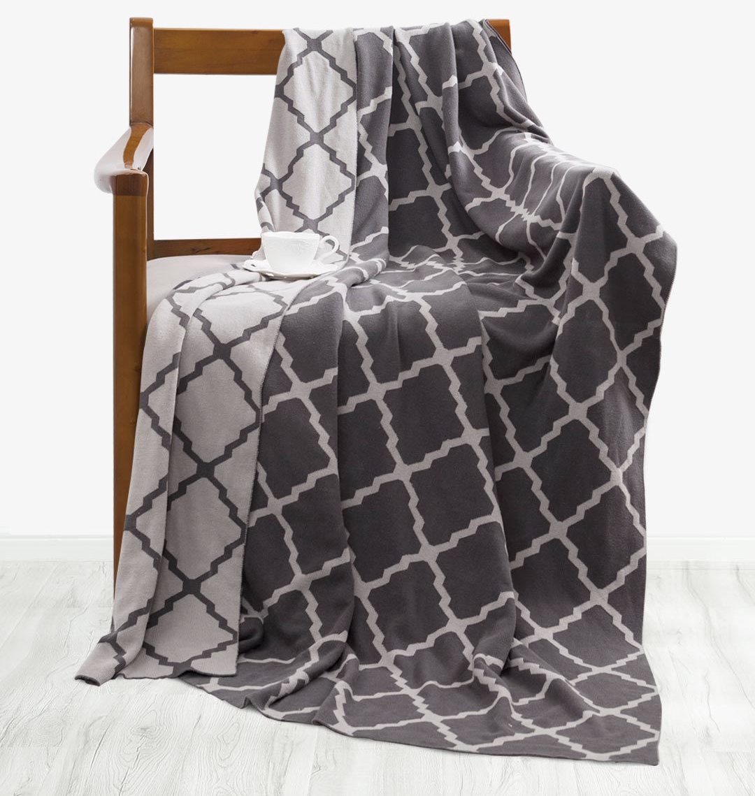 Tonight-Combed-cotton-knit-blanket-Grey