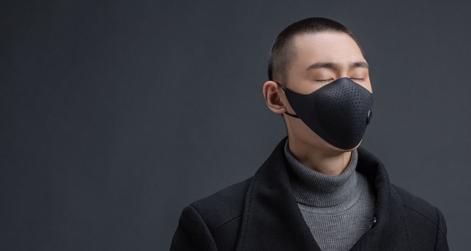 Xiaomi MiJia AirWear Anti-Fog Haze Mask на обличчі