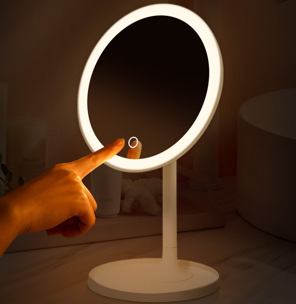 Дзеркало для макіяжу Xiaomi DOCO Daylight Mirror White HZJ001 в темряві