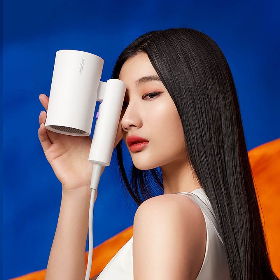 Фен Xiaomi ShowSee Hair Dryer A4-W 1800W в складеному вигляді